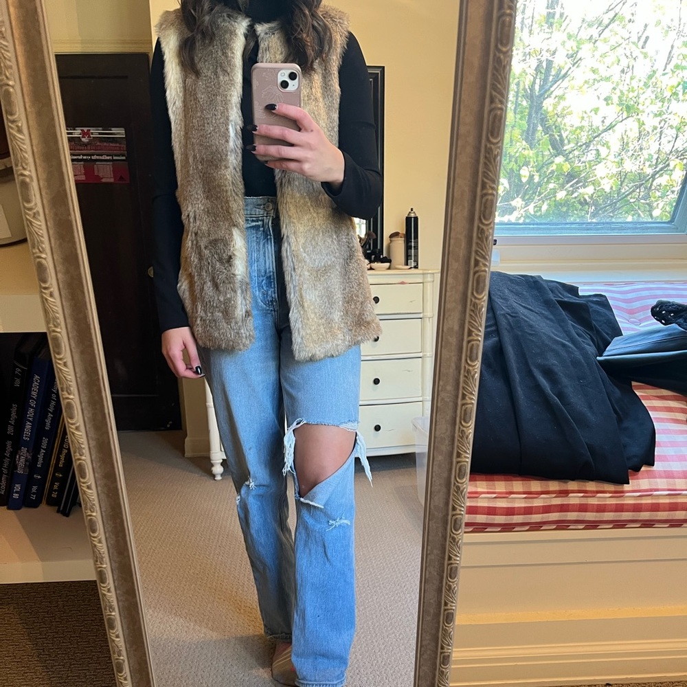 Zara fur vest size m